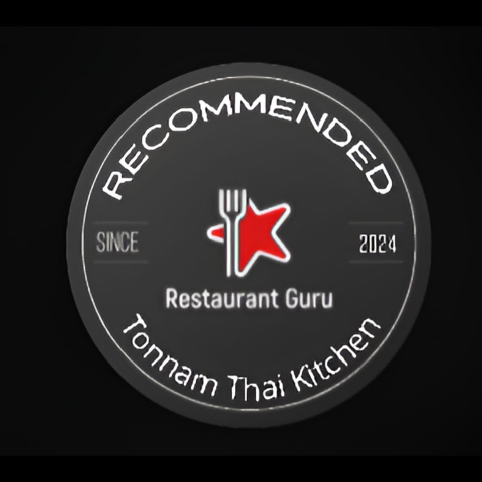 Restaurant Guru Recommended badge for Tonnam Thai Kitchen, established 2024, featuring a fork and red star.